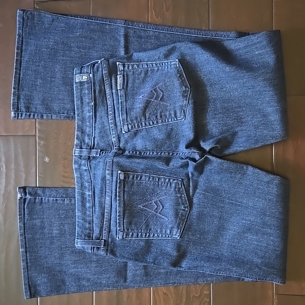7 for All Mankind The Lexie Petite 'A' Pocket Bootcut Jeans Dark Wash EUC - 29 - Picture 6 of 12